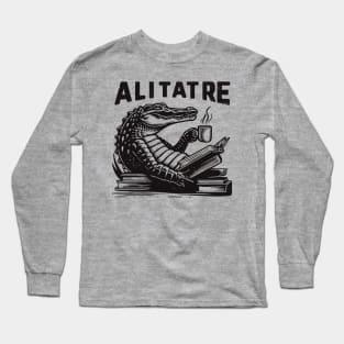 Alitatre Funny Bookworm Alligator Vintage T-Shirt Long Sleeve T-Shirt